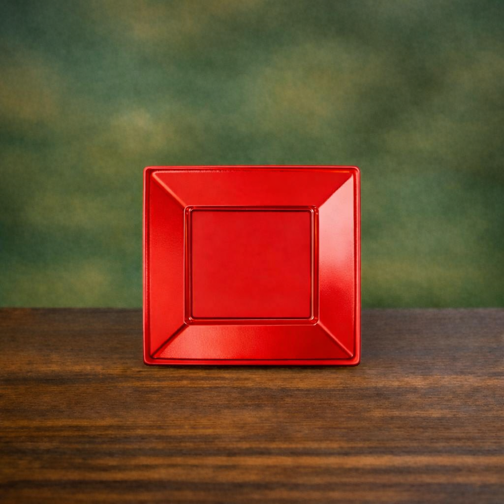 Plato Cuadrado Llano Rojo 23 x 23 cm