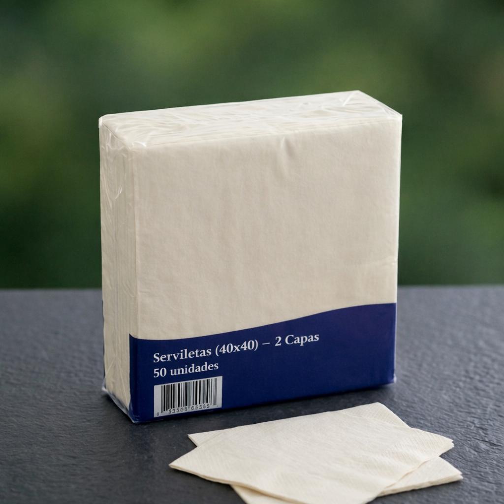 Servilletas Papel Celulosa 2 capas - Blanca 40 x 40 cm