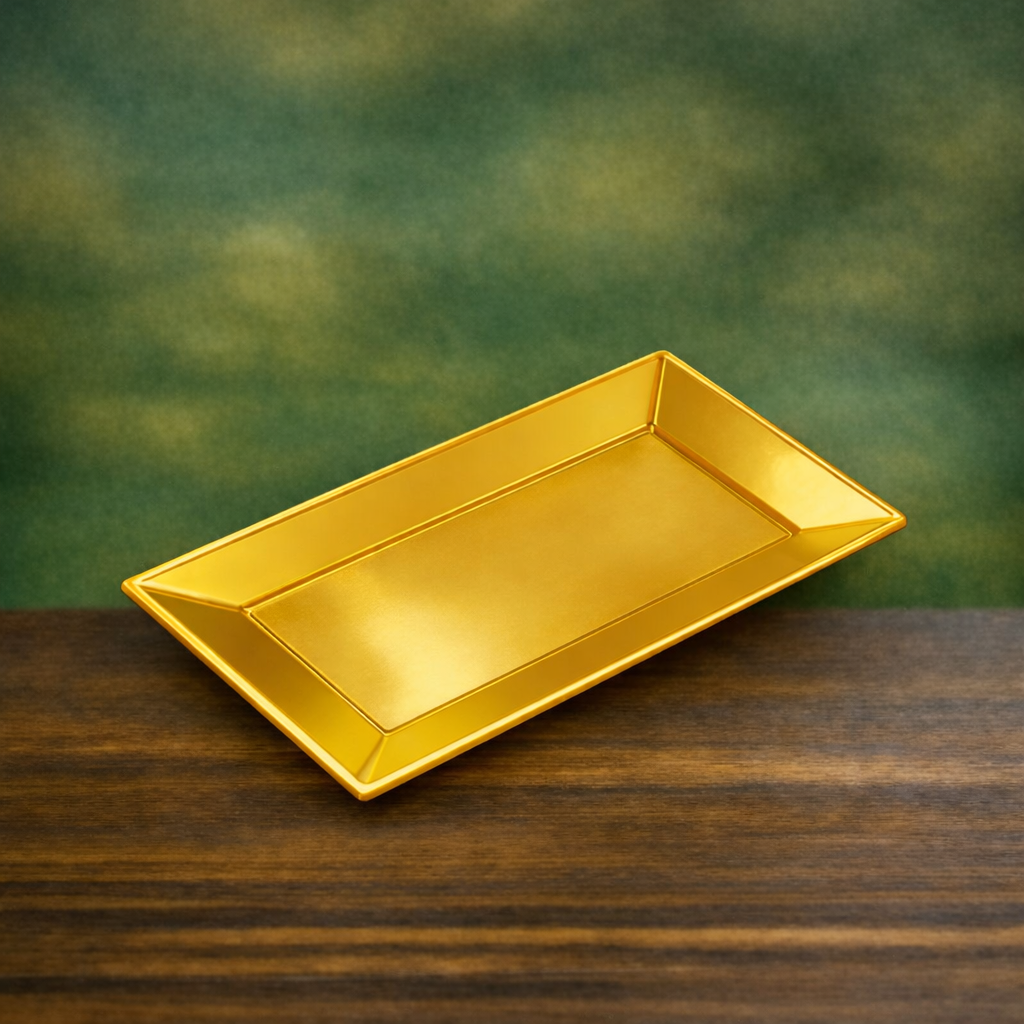 Bandeja Rectangular Oro 33 x 23 cm